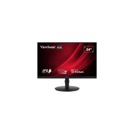 Viewsonic VA2408-HDJ 24 Inch IPS Monitor, Full HD, 100Hz, 5ms, VGA, HDMI, Display Port, Height Adjust, Pivot, Swivel, Int PSU, V