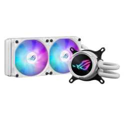 Asus ROG STRIX LC III 240 ARGB White Liquid CPU Cooler, 240mm, 7th Gen v2 Asetek Pump, ARGB Fans, Customisable LCD Display, Rota