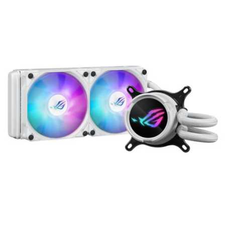 Asus ROG STRIX LC III 240 ARGB White Liquid CPU Cooler, 240mm, 7th Gen v2 Asetek Pump, ARGB Fans, Customisable LCD Display, Rota