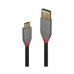 Lindy 36912 1.5m USB 3.2 Type A to C Cable, 5A PD, Anthra Line