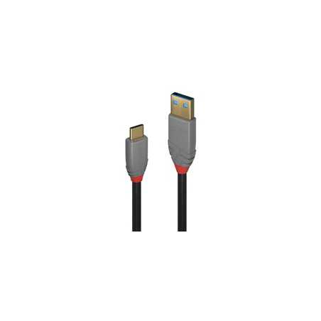 Lindy 36912 1.5m USB 3.2 Type A to C Cable, 5A PD, Anthra Line