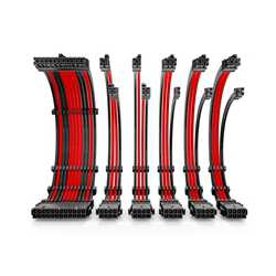 Antec Black/Red PSU Extension Cable Kit - 6 Pack (1x 24 Pin, 2x 4+4 Pin, 3x 6+2 Pin)