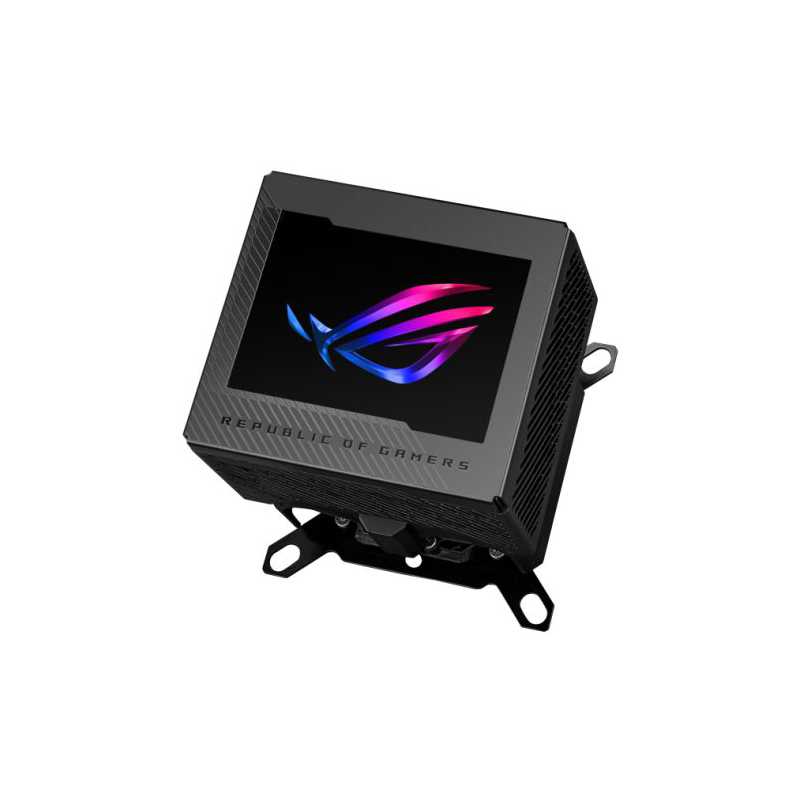 Asus ROG Ryujin III WB CPU Water Block, Full-Colour 3.5" LCD Customisable Screen, Embedded VRM Fan, Black