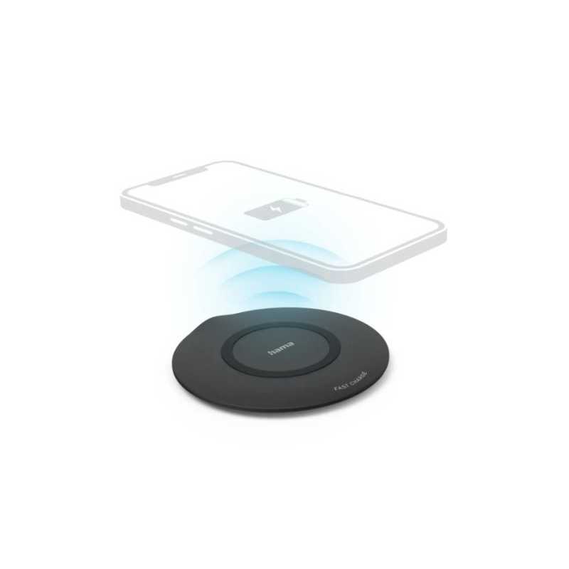 Hama QI-FC15 Wireless Charging Pad, 15W, USB-C, Non-Slip Rubber