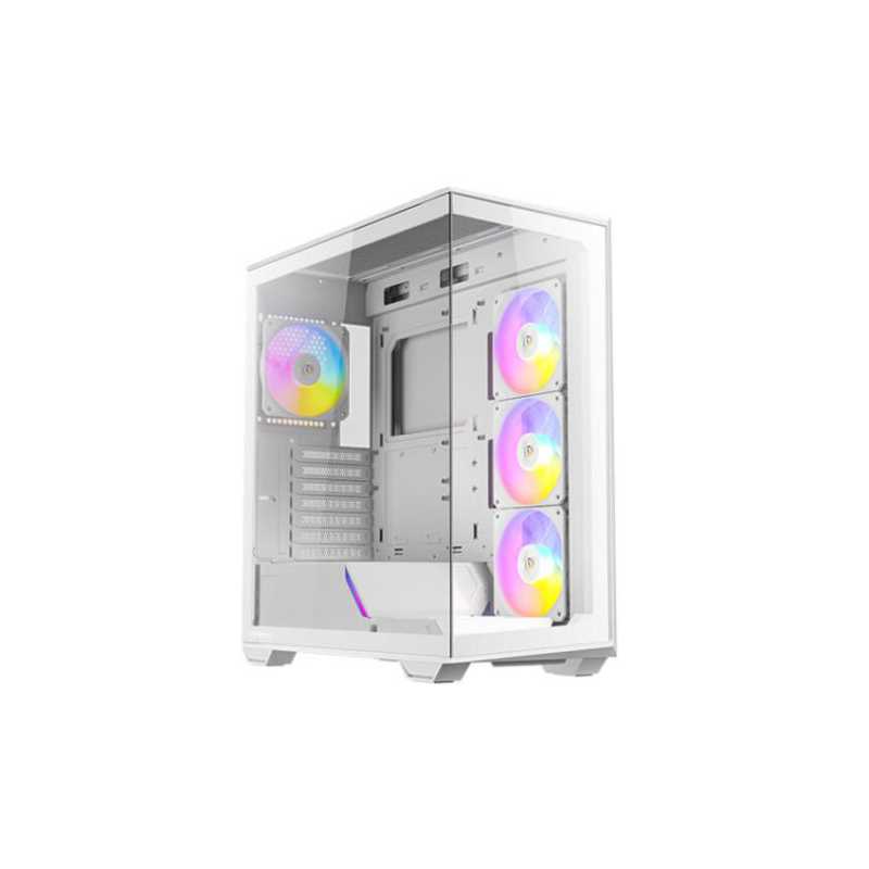 Antec C3 ARGB Gaming Case w/ Glass Side & Front, ATX, 4x ARGB Fans, Fan Controller, LED Control Button, Mesh Airflow, USB-C, Whi