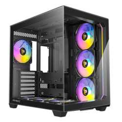 Antec C5 ARGB Dual Chamber Gaming Case w/ Glass Side & Front, ATX, 7x ARGB Fans, Fan Controller, LED Control Button, USB-C, Asus