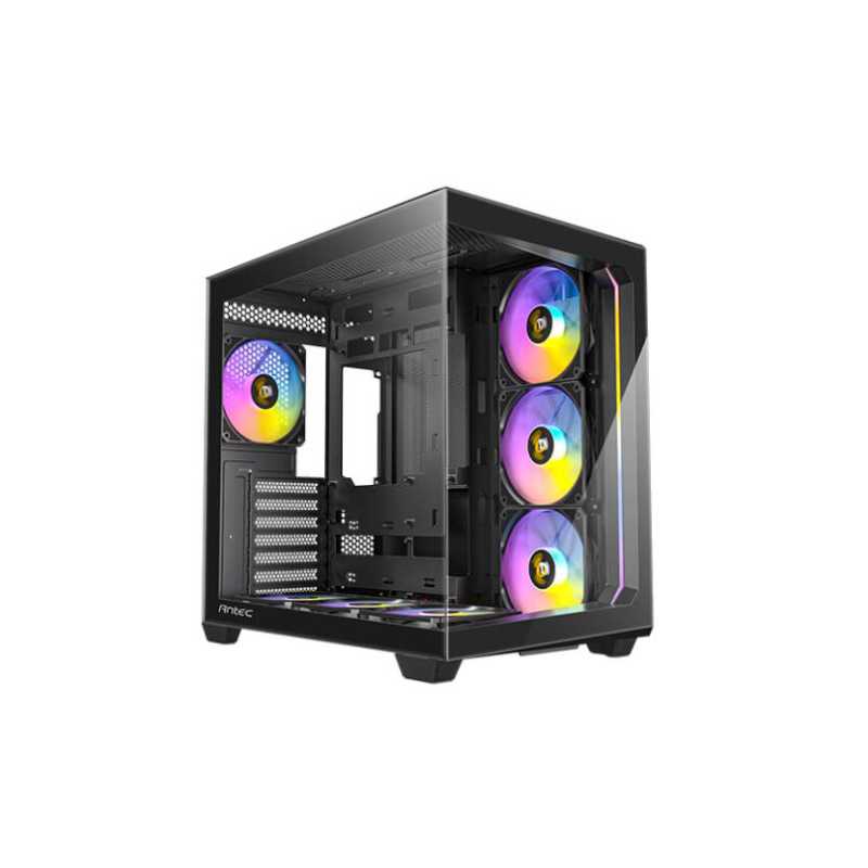 Antec C5 ARGB Dual Chamber Gaming Case w/ Glass Side & Front, ATX, 7x ARGB Fans, Fan Controller, LED Control Button, USB-C, Asus