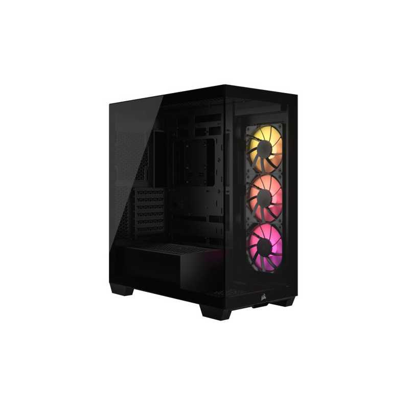 Corsair 3500X ARGB Gaming Case w/ Glass Side & Front, E-ATX, 3x ARGB Fans, USB-C, Asus BTF Compatible, Black