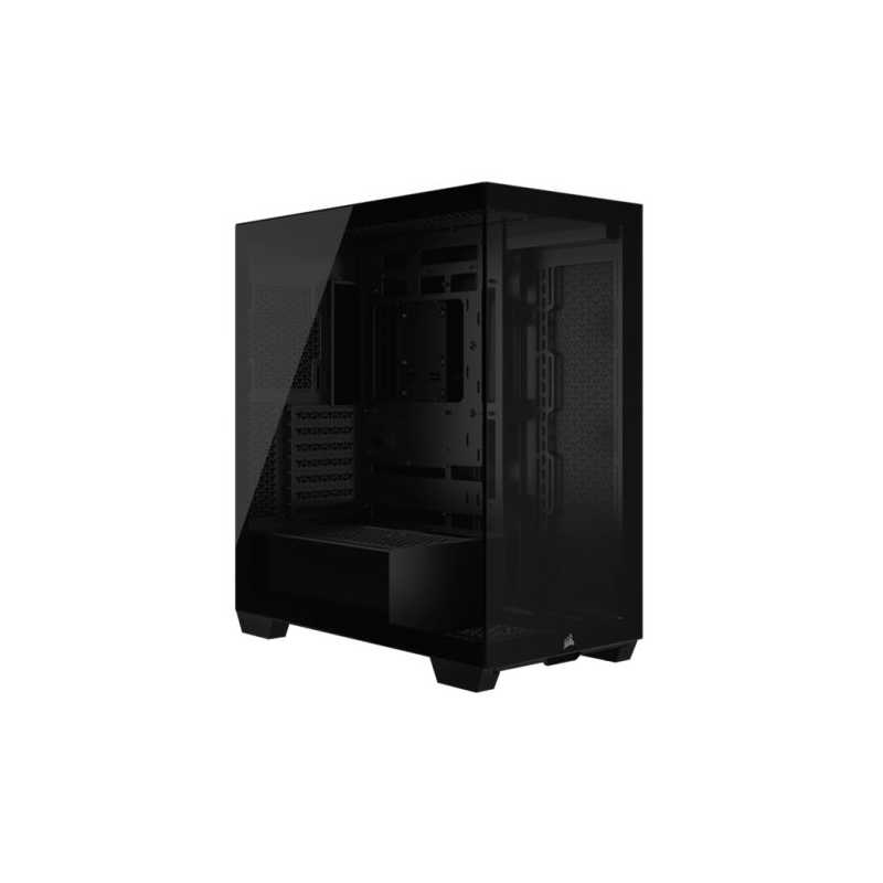 Corsair 3500X Gaming Case w/ Glass Side & Front, E-ATX, No Fans, USB-C, Asus BTF Compatible, Black
