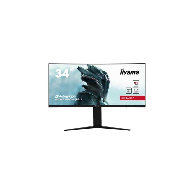 iiyama G-Master Red Eagle curved gaming monitor GCB3480WQSU-B1 34" Black, 3440 x 1440, 0.4ms, 180hz, FreeSync, HDMI, Display Po