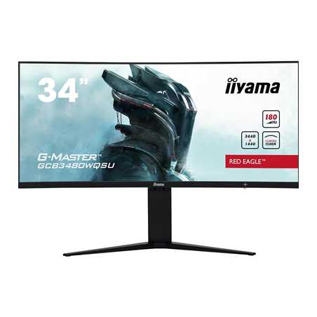 iiyama G-Master Red Eagle curved gaming monitor GCB3480WQSU-B1 34" Black, 3440 x 1440, 0.4ms, 180hz, FreeSync, HDMI, Display Po