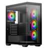 Vida Solus Black ARGB Gaming Case w/ Glass Side & Front, ATX, 4x ARGB Fans, 6-Port PWM ARGB Hub, USB-C