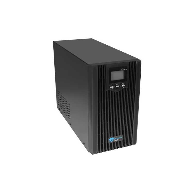 Powercool 3000VA Smart UPS, 2400W, LCD Display, 2x UK Plug, 2x RJ45, 3 x IEC, USB