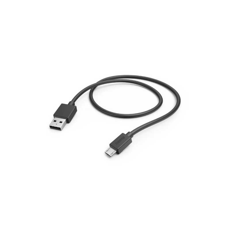 Hama USB-A to Micro USB Quick Charging Cable, USB 2.0, 1 Metre, Black