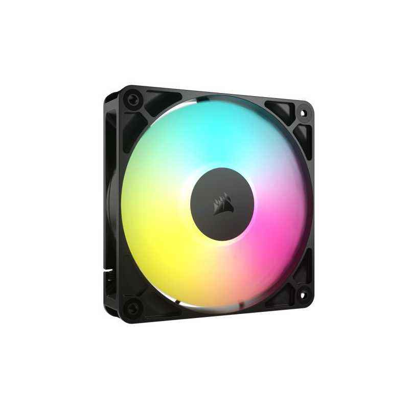 Corsair RS120 ARGB PWM 12cm Case Fans, Magnetic Dome Bearing, Daisy-Chain 4-Pin, 2100 RPM, AirGuide Tech, Black