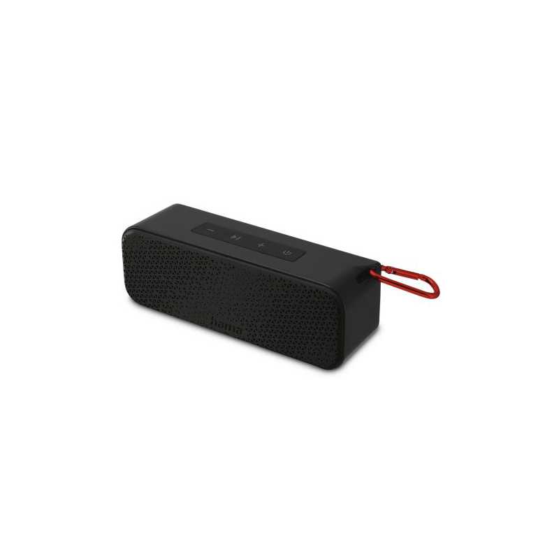 Hama PowerBrick 2.0 Bluetooth/3.5mm Jack 8W Loudspeaker, 2500mAh Battery, IPX4 Splashproof, Carabiner, Black