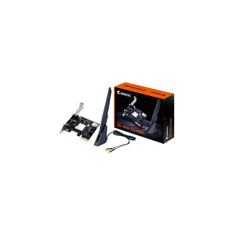 Gigabyte GC-WBAX2400R Realtek WiFi 6 AX200 2400Mbps Dual Band Wireless PCI-Express Card and Bluetooth 5.3 c/w AORUS High Perform