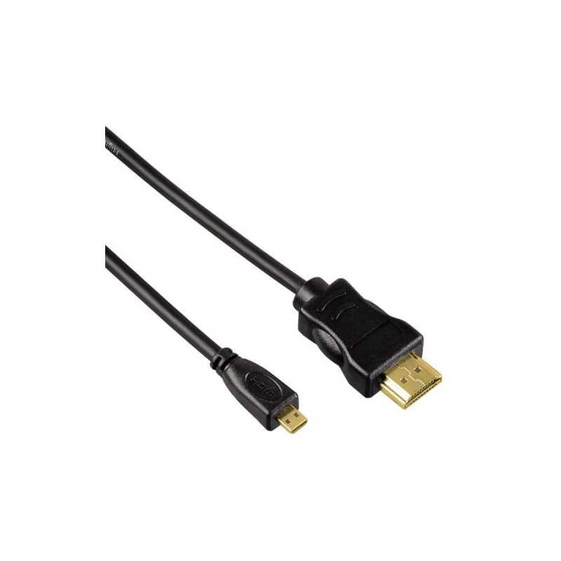 Hama High Speed HDMI Male to HDMI Type-D (Micro) Male Cable, Ethernet, Gold-Plated, 0.5 Metre