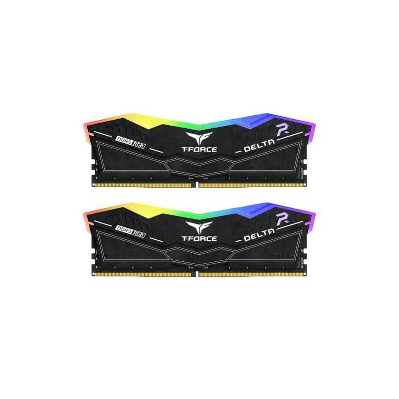 Team T-Force Delta RGB 32GB Kit (2 x 16GB), DDR5, 6000MHz (PC5-48000), CL30, ECC, XMP 3.0, PMIC, DIMM Memory, Black