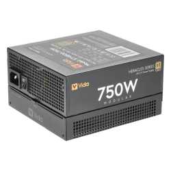 Vida 750W Heracles Black ATX 3.1 Gaming PSU, 80+ Gold, Fully Modular, 14cm Ultra-Quiet FDM Fan, Flat Black Cables, PCIe 5.1, Pow
