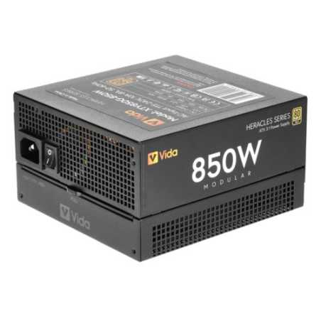 Vida 850W Heracles Black ATX 3.1 Gaming PSU, 80+ Gold, Fully Modular, 14cm Ultra-Quiet FDM Fan, Flat Black Cables, PCIe 5.1, Pow