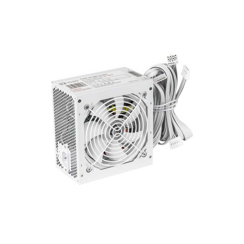 Vida Lite 650W ATX PSU, Fluid Dynamic Ultra-Quiet Fan, PCIe, Flat White Cables, Power Lead Not Included, White