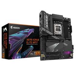 Gigabyte X870 AORUS ELITE WIFI7 AMD AM5 Socket Motherboard, ATX, 4x DDR5 Slots, 3x M.2 Sockets, 3x USB-C Port, Fitted I/O Shield