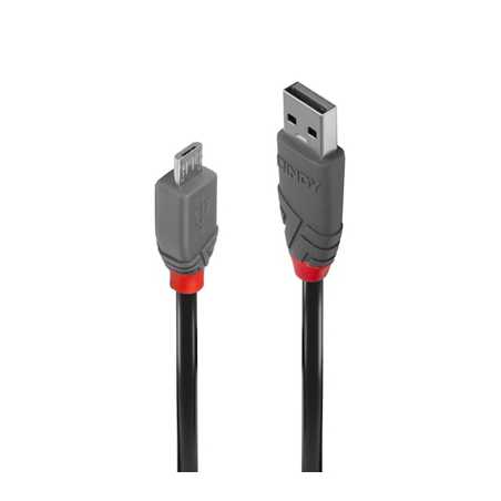 Lindy 36730 0.2m USB 2.0 Type A to Micro-B Cable, Anthra Line