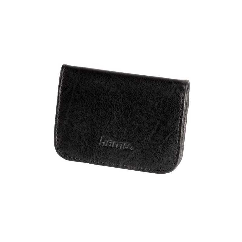 Hama Universal Memory Card Case, Small, Faux Leather, Black, 10 x 0.5 x 7.3 cm Compartment, Max 4 Cards Hama Universal Memory Card Case, Small, Faux Leather, Black, 10 x 0.5 x 7.3 cm Compartment, Max 4 Cards