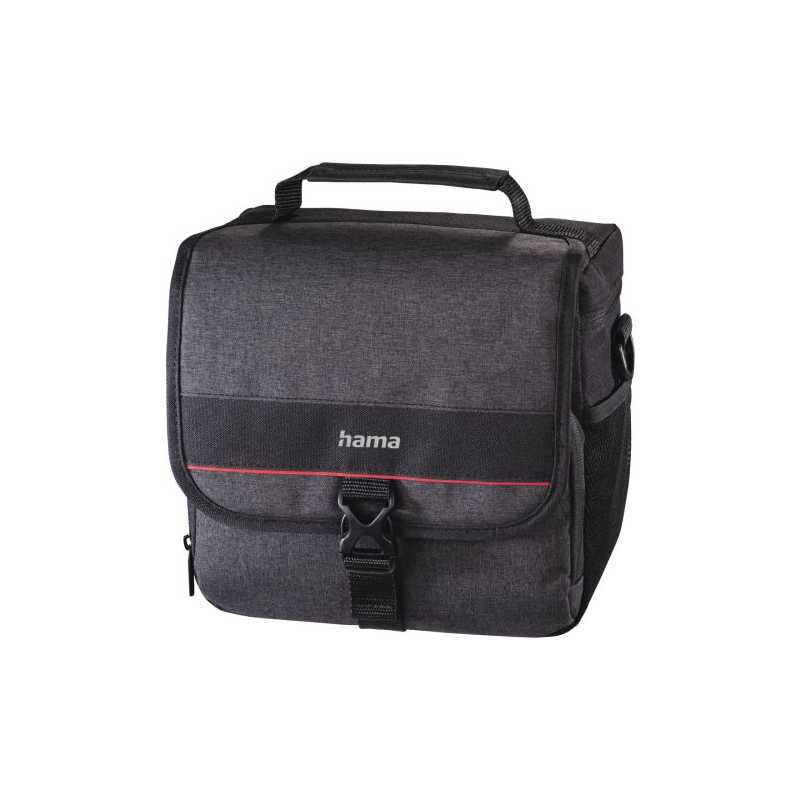 Hama Valletta 140 Camera Bag, Belt Loop, Shoulder Strap, Removable Divider, Black, 22 x 11.5 x 20.5 cm Compartment