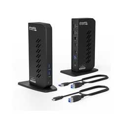 Plugable UD-3900Z USB-A/USB-C Dual Monitor Universal DisplayLink Certified Docking Station