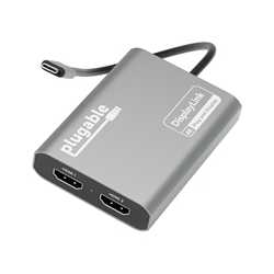 Plugable USBC-6950M Portable USB-C to Dual 4K DisplayLink Certified HDMI Adapter