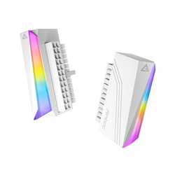 Antec 24-Pin 90-Degree ARGB Adapter - White - ATX Connector, 5V 3-Pin, Smarter & Cleaner Cabling, ARGB Sync Support