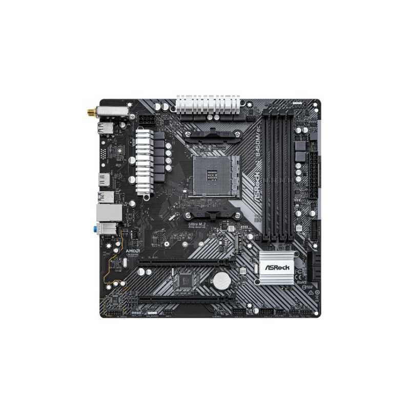 Asrock B450M/AC R2.0, AMD B450, AM4, Micro ATX, 4 DDR4, HDMI, GB LAN, AC Wi-Fi, 1x M.2
