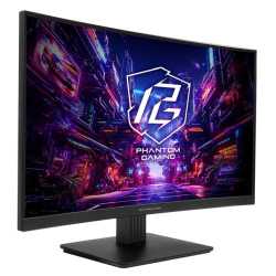Asrock 27" Phantom Gaming QHD Curved Gaming Monitor (PG27QRT1B), 2560 x 1440, 1ms, 2 HDMI, DP, 180Hz, 95% DCI-P3, FreeSync, VES