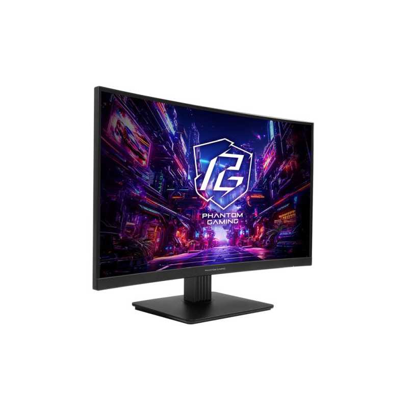 Asrock 27" Phantom Gaming QHD Curved Gaming Monitor (PG27QRT1B), 2560 x 1440, 1ms, 2 HDMI, DP, 180Hz, 95% DCI-P3, FreeSync, VES