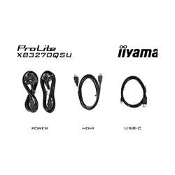 iiyama PROLITE XB3270QSU-B1 32 inch IPS Monitor, WQHD, 3ms, HDMI, DisplayPort, USB Hub, Freesync, 100Hz, Speakers, Black, Intern