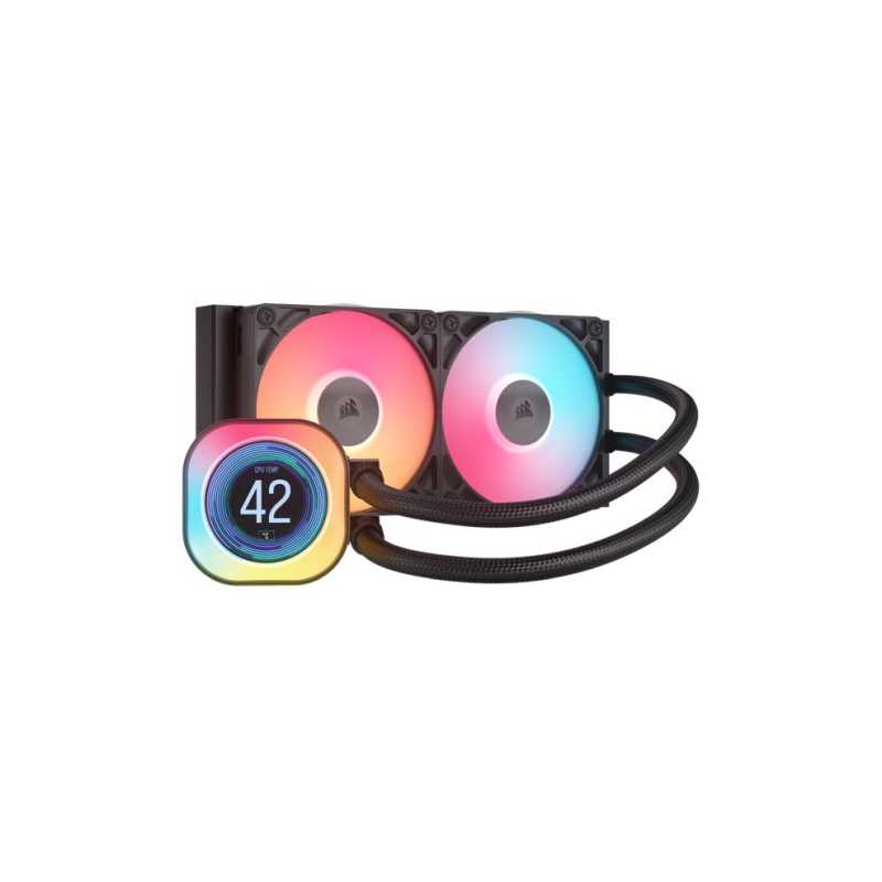 Corsair iCUE LINK TITAN 240 RX LCD RGB Liquid CPU Cooler, RX120 RGB Magnetic Dome Fans, Personalised LCD Screen, iCUE LINK Hub I Corsair iCUE LINK TITAN 240 RX LCD RGB Liquid CPU Cooler, RX120 RGB Magnetic Dome Fans, Personalised LCD Screen, iCUE LINK Hub I
