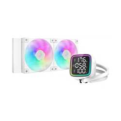 DeepCool LD 240 AIO Liquid CPU Cooler, White, Universal Socket, 240mm Radiator, PWM 2400RPM Cooling Fans, Addressable RGB LED Li
