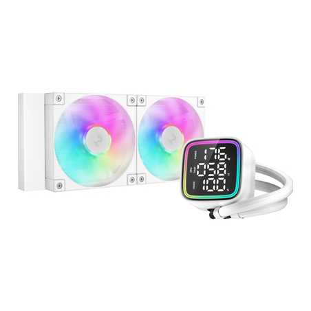 DeepCool LD 240 AIO Liquid CPU Cooler, White, Universal Socket, 240mm Radiator, PWM 2400RPM Cooling Fans, Addressable RGB LED Li