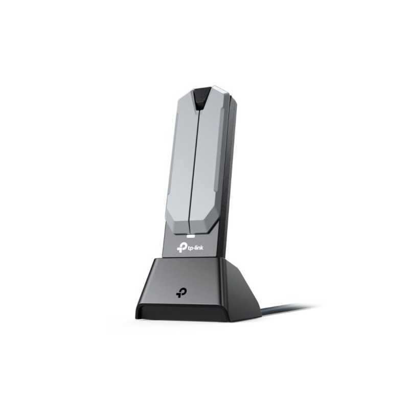 TP-LINK (Archer TBE400UH) BE6500 Wi-Fi 7 High Gain Wireless USB Adapter, Tri-Band, USB 3.0, MLO, MU-MIMO, OFDMA, Multi-RU, Cradl