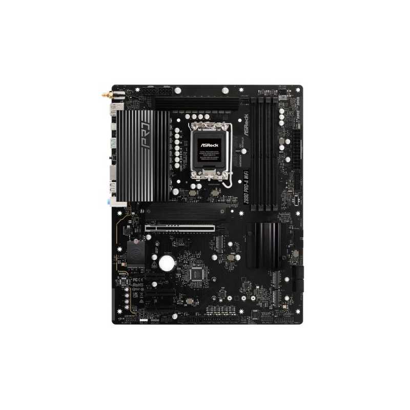 Asrock Z890 PRO-A WIFI, Intel Z890, 1851, ATX, 4 DDR5, HDMI, DP, TB4, Wi-Fi 6E, 2.5G LAN, 4x M.2