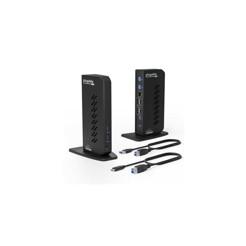 Plugable UD-6950Z Universal Dual Monitor 4K USB-A/USB-C DisplayLink Certified Docking Station