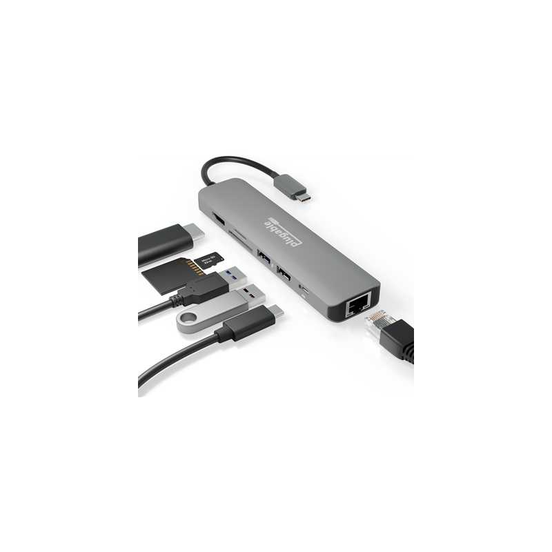 Plugable USBC-7IN1E Portable USB-C Ethernet Docking Station