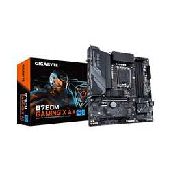 Gigabyte B760M GAMING X AX Intel 1700 Socket Motherboard, Micro-ATX, 4x DDR5 Slots, 2x M.2 Sockets, 1x USB-C Port, Fitted I/O Sh