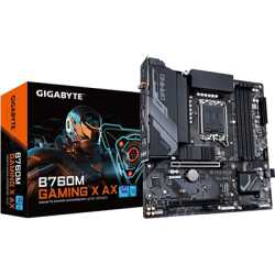 Gigabyte B760M GAMING X AX Intel 1700 Socket Motherboard, Micro-ATX, 4x DDR5 Slots, 2x M.2 Sockets, 1x USB-C Port, Fitted I/O Sh