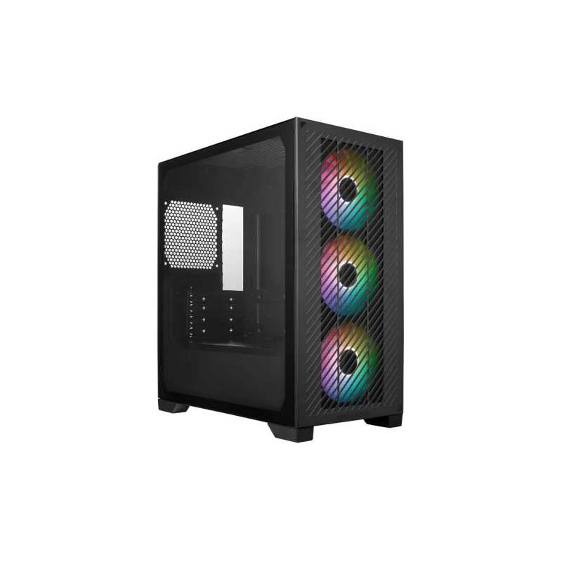 Cooler Master Elite 301 Gaming Case w/ Glass Side, Micro ATX, 3x ARGB Fans, PSU Shroud, Intake Grill, USB-C, Black