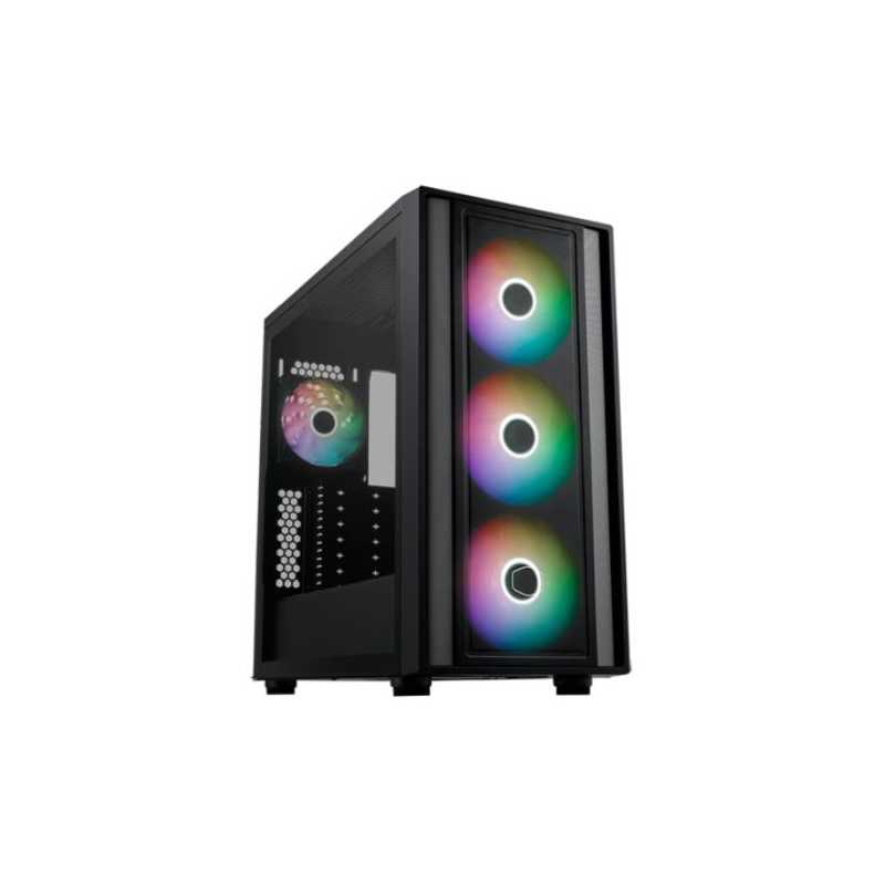 Cooler Master MasterBox 600 Gaming Case w/ Glass Side, E-ATX, 4x ARGB Fans, ARGB Fan Hub, FineMesh Front, USB-C, Asus BTF Compat