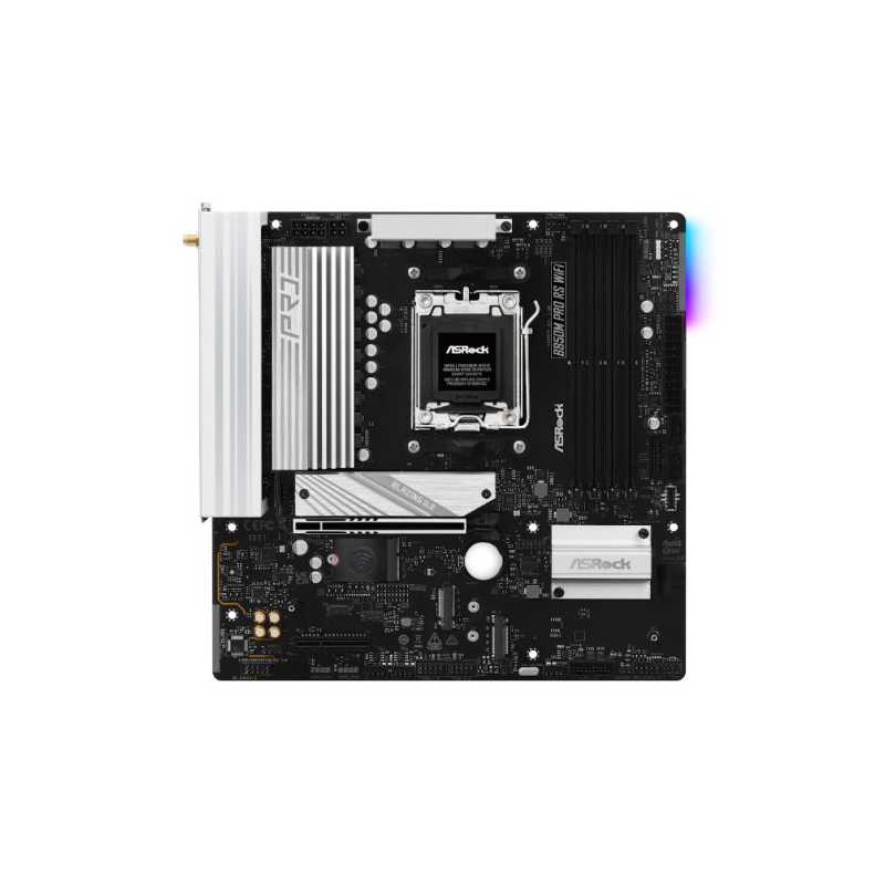 Asrock B850M PRO RS WIFI, AMD B850, AM5, Micro ATX, 4 DDR5, HDMI, DP, Wi-Fi 6E, 2.5G LAN, RGB, 3x M.2