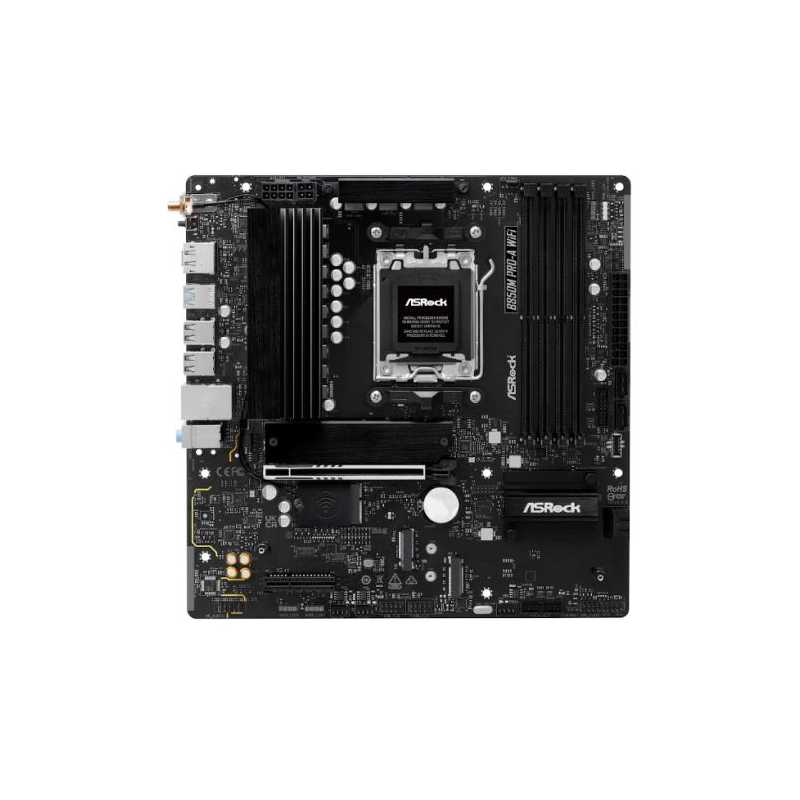 Asrock B850M PRO-A WIFI, AMD B850, AM5, Micro ATX, 4 DDR5, HDMI, DP, Wi-Fi 6E, 2.5G LAN, 3x M.2